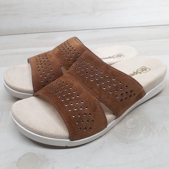 Spenco Shoes - Spenco Slide Sandal Twilight Stud Womens 9 Wide (D) Brown Saddle